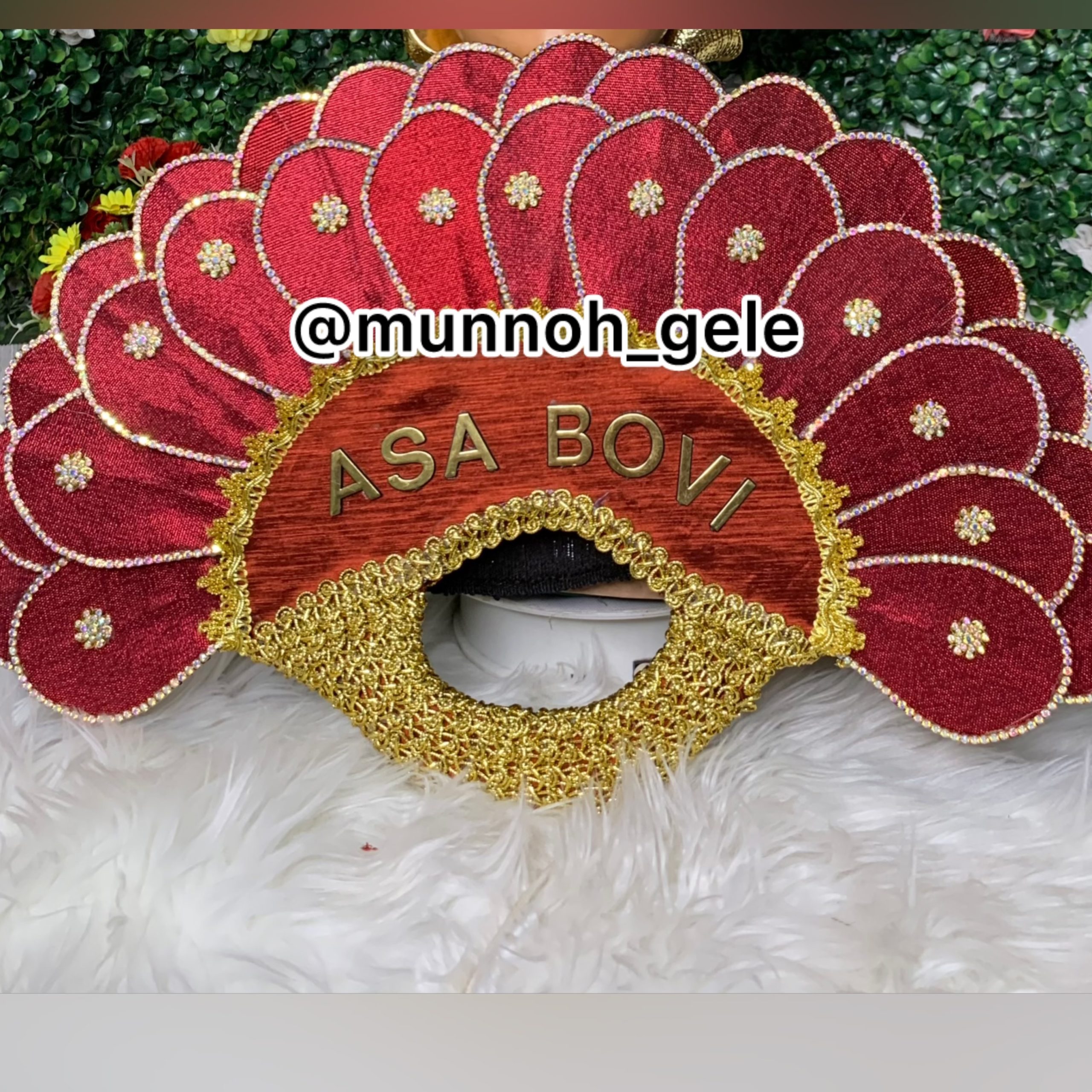 Customized Asooke Bridal Hand Fan - option 1