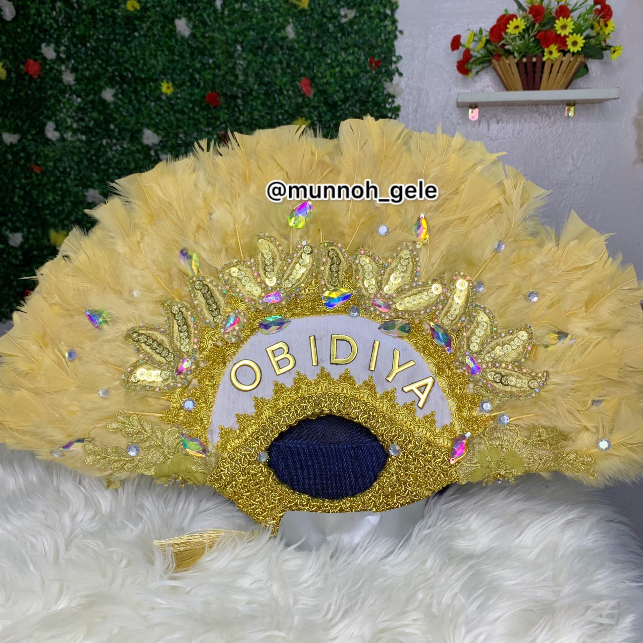 Customized Bridal Hand Fan With Name Inscription