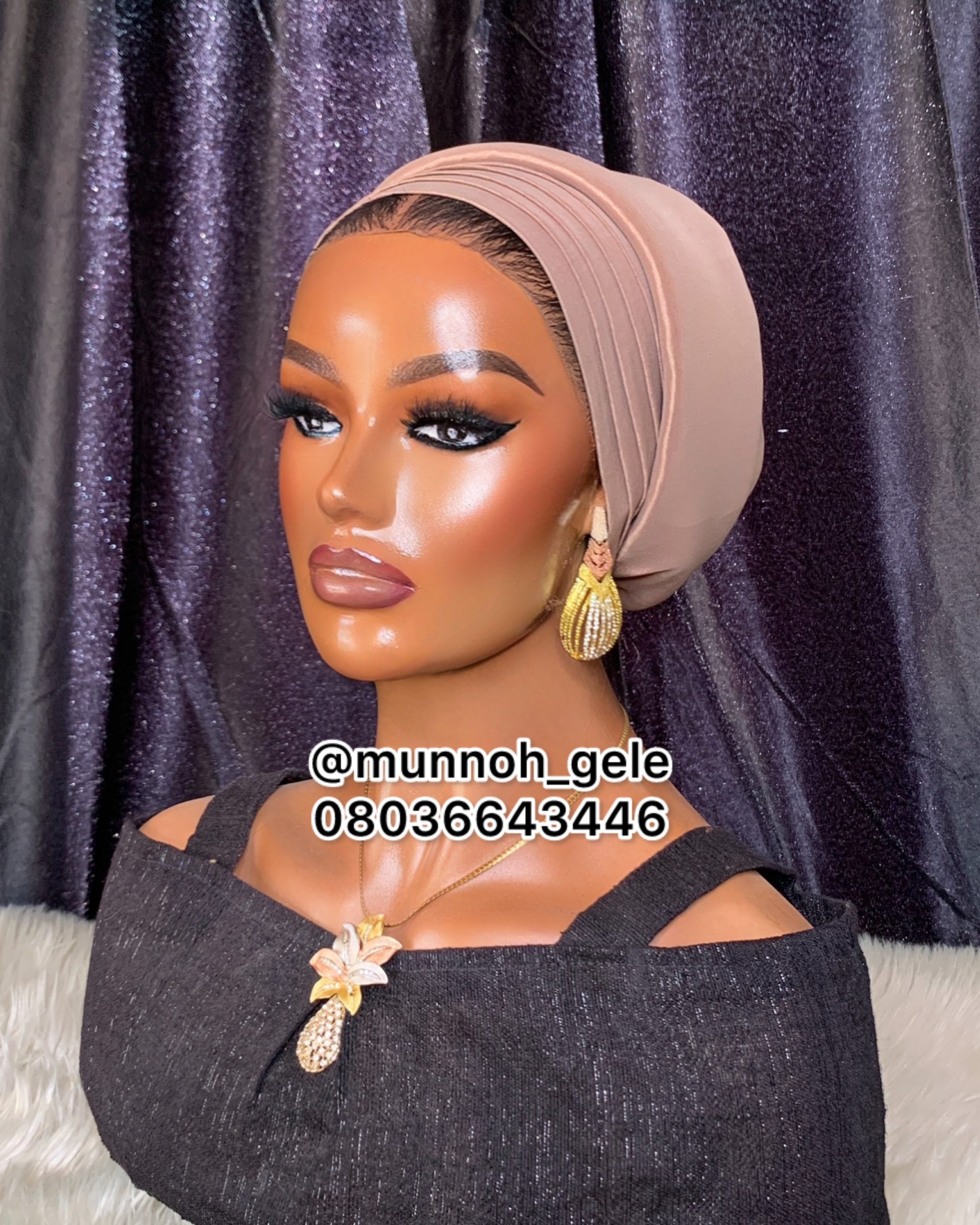 Pleated Turban With Padded Band