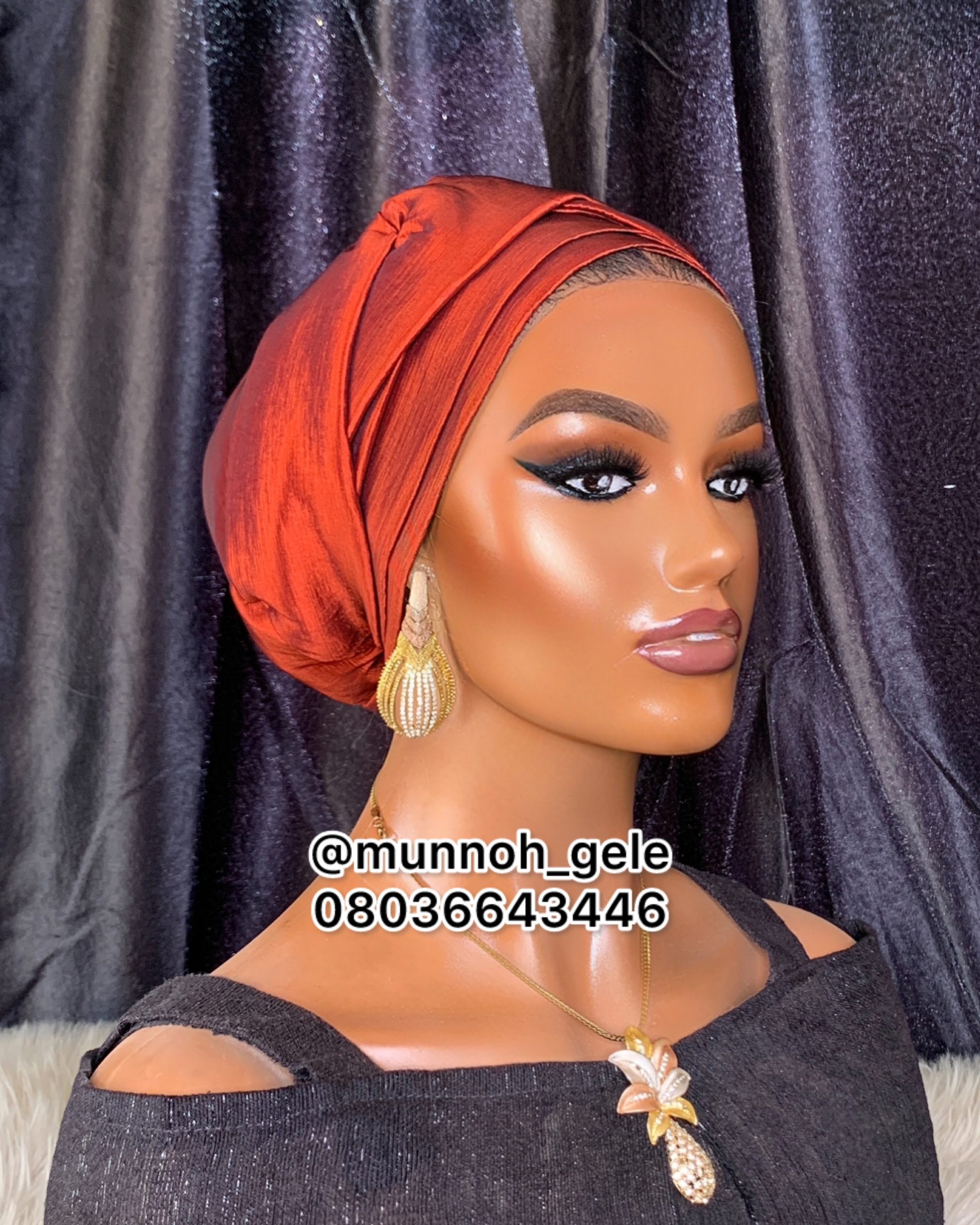 Turban with padded twist design